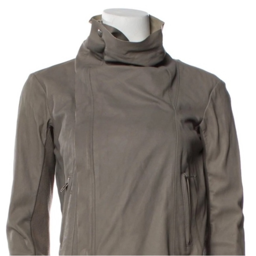 VEDA Leather Moto Biker Jacket - Picture 6 of 15